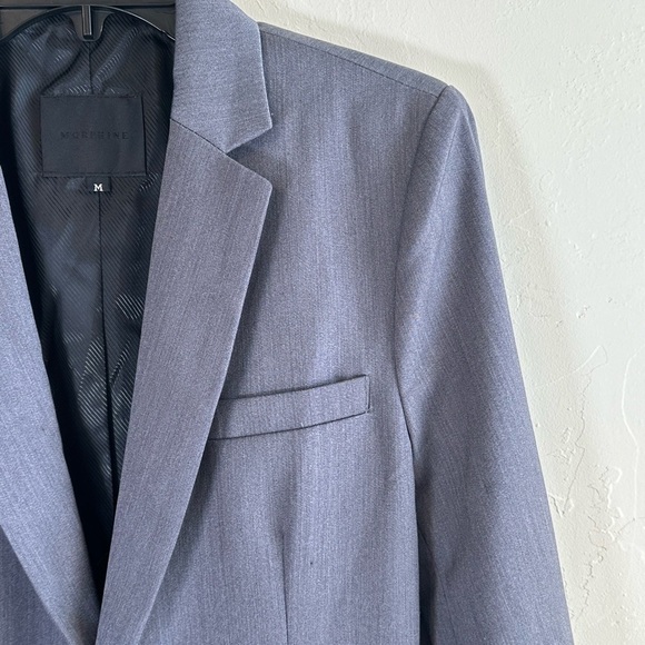 Morphine Grey Career Boyfriend One Button Lined Blazer Sz M - Picture 5 of 10